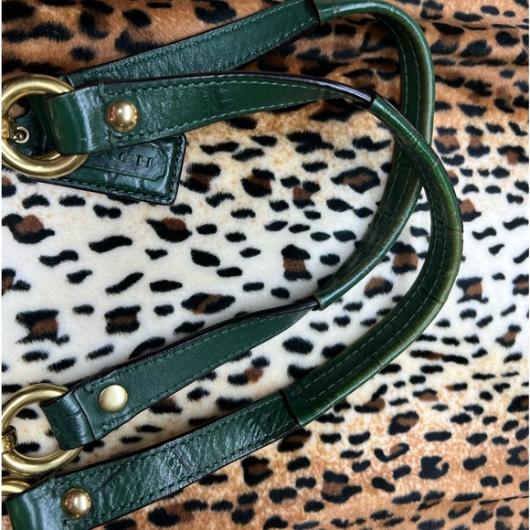 Coach Ashley Croc Embossed Leather Carry-All Hand bag hunter green - Picture 4 of 16